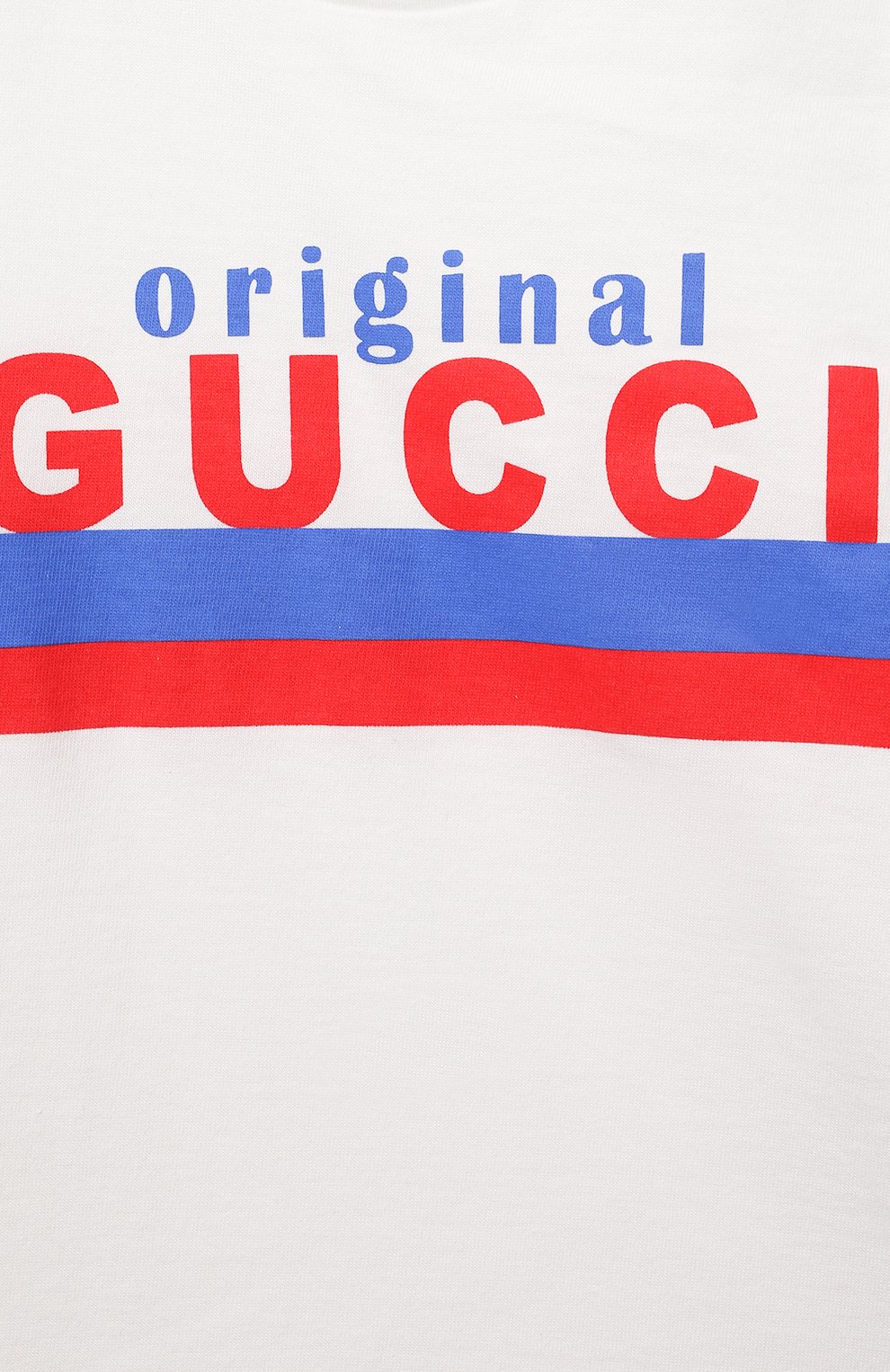Детский хлопковая футболка GUCCI белого цвета по цене 12600 руб., арт. 548034/XJC7M | Фото 3 Детский хлопковая футболка GUCCI белого цвета, арт. 548034/XJC7M | Фото 3