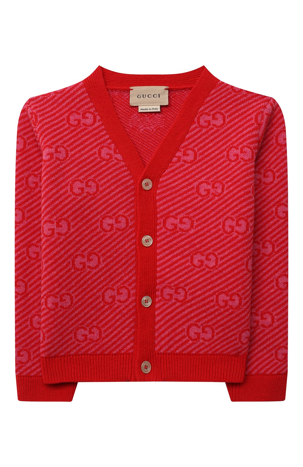 Детский шерстяной кардиган GUCCI красного цвета, арт. 638327/XKBNH | Фото 1