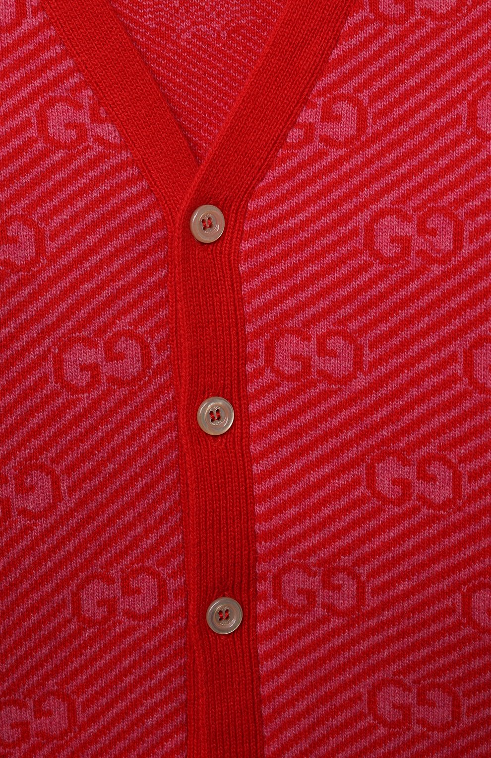 Детский шерстяной кардиган GUCCI красного цвета по цене 34700 руб., арт. 638327/XKBNH | Фото 3 Детский шерстяной кардиган GUCCI красного цвета, арт. 638327/XKBNH | Фото 3