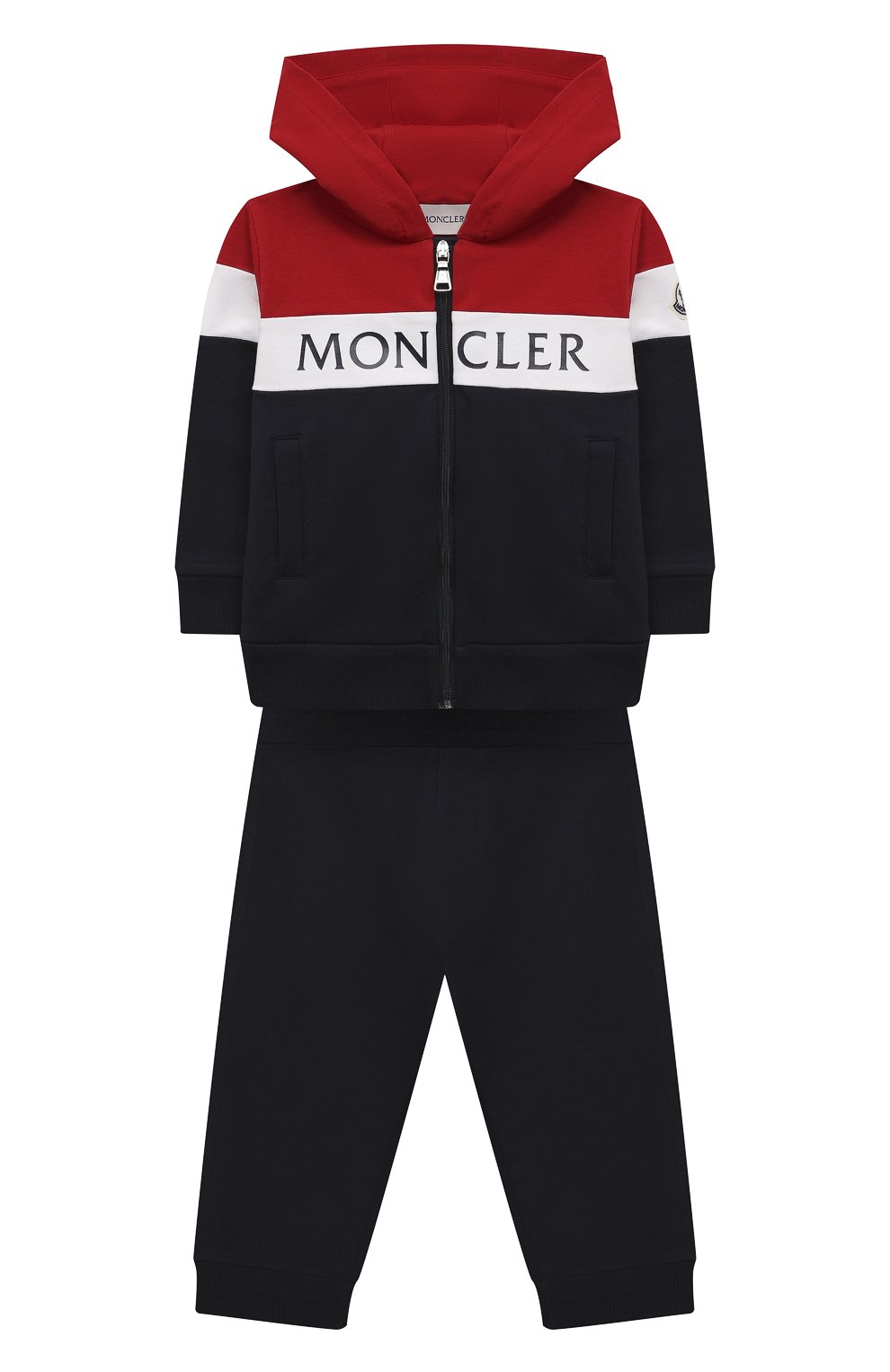 Детский комплект из толстовки и брюк MONCLER темно-синего цвета, арт. G1-951-8M745-20-809AC | Фото 1