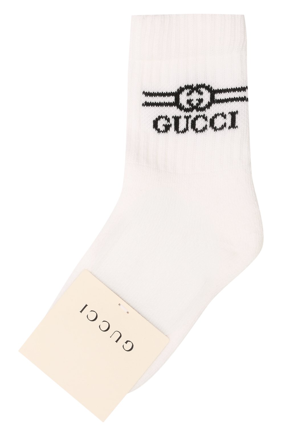 Детские хлопковые носки GUCCI белого цвета, арт. 627667/3K659 | Фото 1 (Материал: Текстиль, Хлопок)