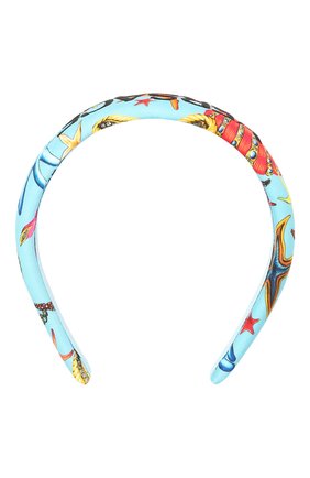 Женский ободок для волос VERSACE голубого цвета по цене 16950 руб., арт. ICER001/1F01255 | Фото 1 Женский ободок для волос VERSACE голубого цвета, арт. ICER001/1F01255 | Фото 1