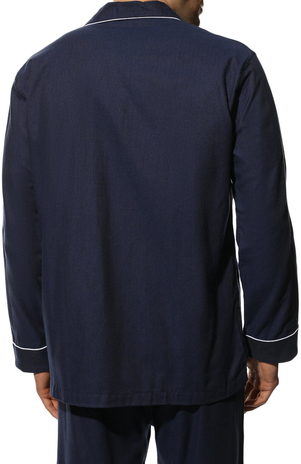 Мужская хлопковая пижама DEREK ROSE темно-синего цвета, арт. 5005-BALM003 | Фото 4 (Рукава: Длинные; Длина (брюки, джинсы): Стандартные; Кросс-КТ: домашняя одежда; Длина (для топов): Стандартные; Материал внешний: Хлопок)