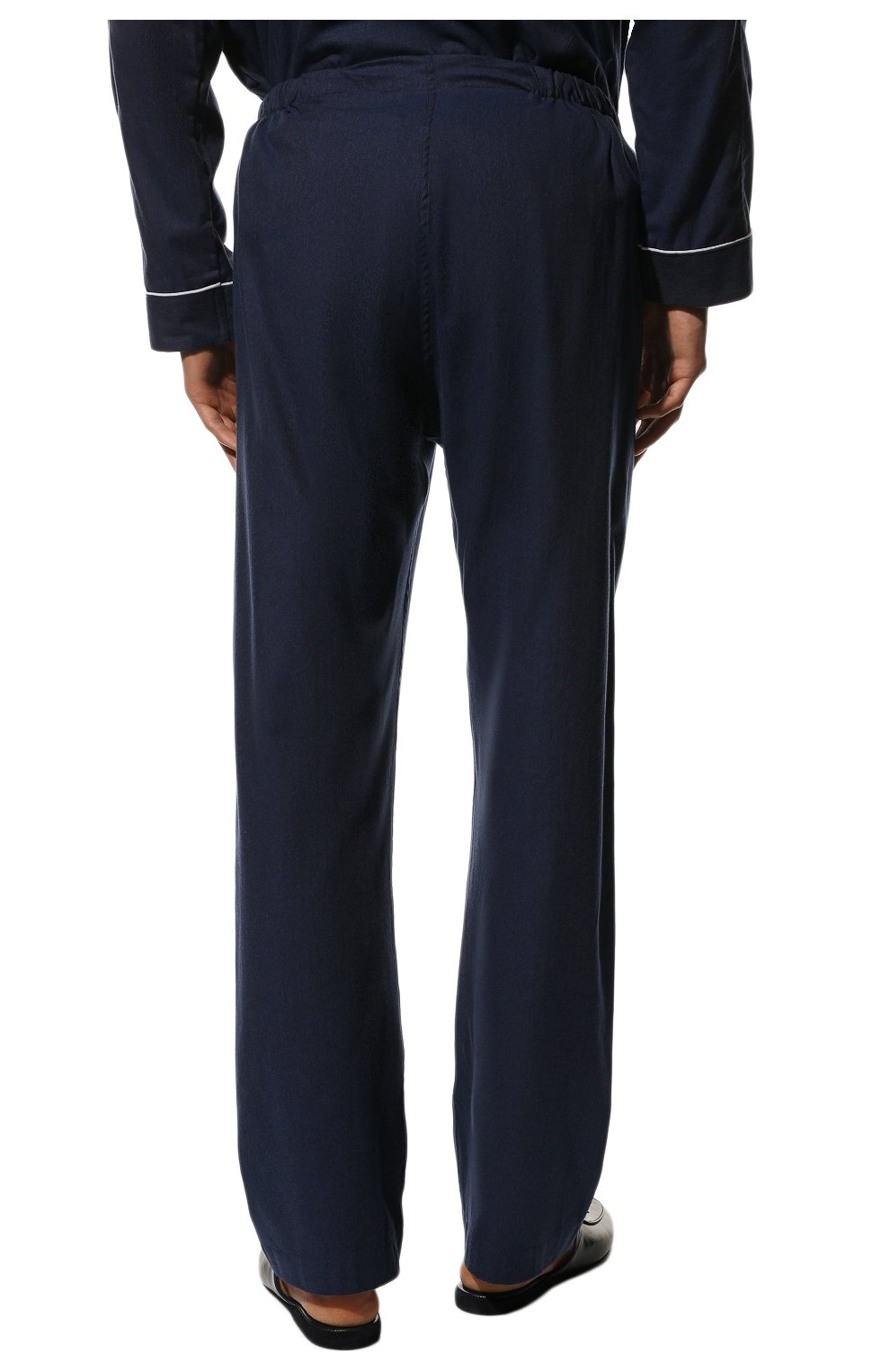 Мужская хлопковая пижама DEREK ROSE темно-синего цвета, арт. 5005-BALM003 | Фото 6 (Рукава: Длинные; Длина (брюки, джинсы): Стандартные; Кросс-КТ: домашняя одежда; Длина (для топов): Стандартные; Материал внешний: Хлопок)