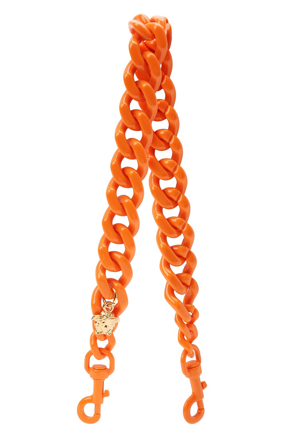Женские ремень для сумки la medusa VERSACE оранжевого цвета, арт. DP3I149/D2ABS | Фото 1 (Ошибки технического описания: Нет высоты, Нет глубины; Материал: Пластик; Размер: mini; Кросс-КТ: ремень-сумка)