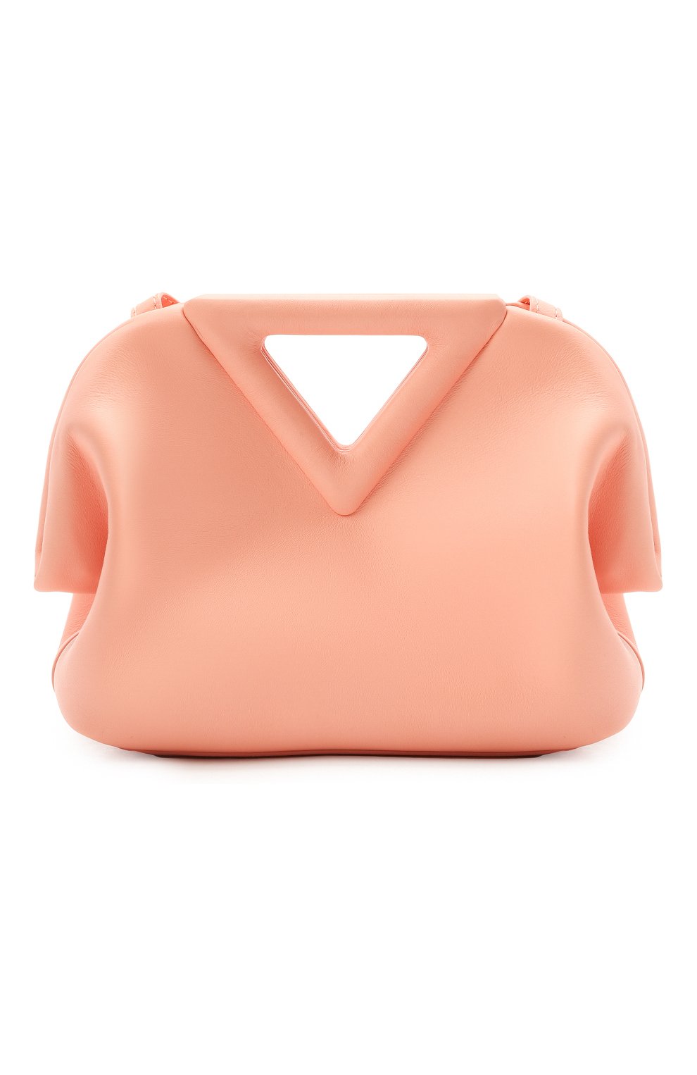Женская сумка point small BOTTEGA VENETA персикового цвета, арт. 658476/VCP40 | Фото 1 (Сумки-технические: Сумки top-handle; Материал: Натуральная кожа; Региональные ограничения белый список (Axapta Mercury): RU; Ремень/цепочка: На ремешке; Размер: small)