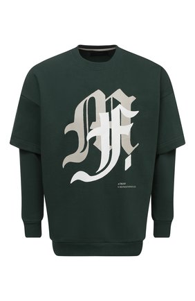 Мужской хлопковый свитшот TEE LIBRARY зеленого цвета по цене 12200 руб., арт. TSK-LS-35 | Фото 1 Мужской хлопковый свитшот TEE LIBRARY зеленого цвета, арт. TSK-LS-35 | Фото 1