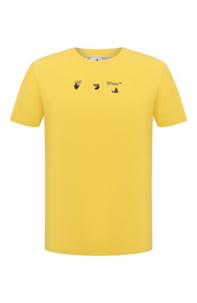 Мужская хлопковая футболка OFF-WHITE желтого цвета по цене 26050 руб., арт. 0MAA027S21JER012 | Фото 1 Мужская хлопковая футболка OFF-WHITE желтого цвета, арт. 0MAA027S21JER012 | Фото 1