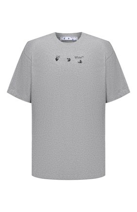 Мужская хлопковая футболка OFF-WHITE серого цвета по цене 27200 руб., арт. 0MAA038S21JER001 | Фото 1 Мужская хлопковая футболка OFF-WHITE серого цвета, арт. 0MAA038S21JER001 | Фото 1