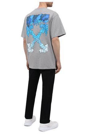 Мужская хлопковая футболка OFF-WHITE серого цвета по цене 27200 руб., арт. 0MAA038S21JER001 | Фото 2 Мужская хлопковая футболка OFF-WHITE серого цвета, арт. 0MAA038S21JER001 | Фото 2