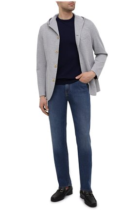 Мужской хлопковый джемпер IL BORGO CASHMERE темно-синего цвета по цене 26350 руб., арт. 55-854G0 | Фото 2 Мужской хлопковый джемпер IL BORGO CASHMERE темно-синего цвета, арт. 55-854G0 | Фото 2