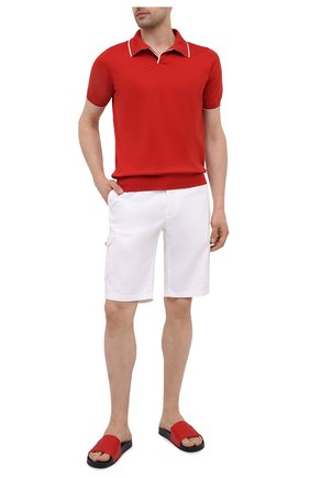 Мужские кожаные шлепанцы GIORGIO ARMANI красного цвета по цене 30950 руб., арт. X2P069/XD225 | Фото 2 Мужские кожаные шлепанцы GIORGIO ARMANI красного цвета, арт. X2P069/XD225 | Фото 2