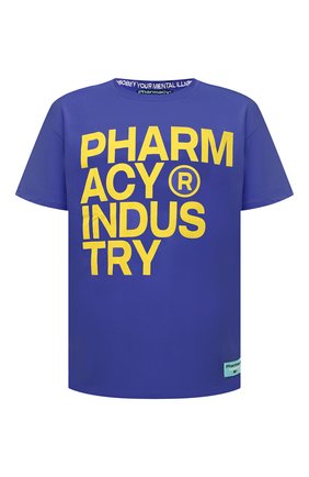 Мужская хлопковая футболка PHARMACY INDUSTRY синего цвета по цене 9675 руб., арт. PHM227 | Фото 1 Мужская хлопковая футболка PHARMACY INDUSTRY синего цвета, арт. PHM227 | Фото 1