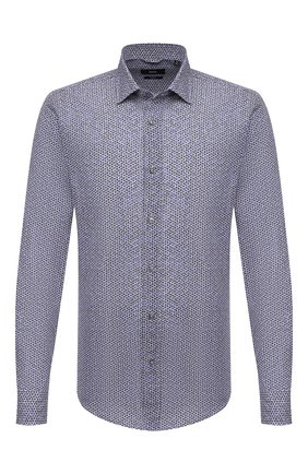 Мужская сорочка из хлопка и льна BOSS синего цвета по цене 16500 руб., арт. 50451272 | Фото 1 Мужская сорочка из хлопка и льна BOSS синего цвета, арт. 50451272 | Фото 1