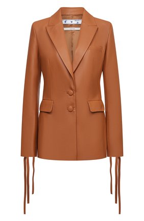 Женский кожаный жакет OFF-WHITE светло-коричневого цвета по цене 209500 руб., арт. 0WJA042S21LEA001 | Фото 1 Женский кожаный жакет OFF-WHITE светло-коричневого цвета, арт. 0WJA042S21LEA001 | Фото 1