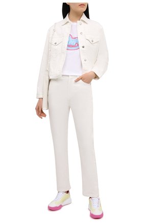 Женская хлопковая футболка ISABEL MARANT белого цвета по цене 14750 руб., арт. TS0619-21E038I/ZA0F | Фото 2 Женская хлопковая футболка ISABEL MARANT белого цвета, арт. TS0619-21E038I/ZA0F | Фото 2