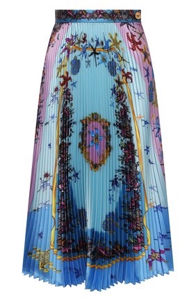 Женская плиссированная юбка VERSACE голубого цвета по цене 147500 руб., арт. A89382/1F01182 | Фото 1 Женская плиссированная юбка VERSACE голубого цвета, арт. A89382/1F01182 | Фото 1