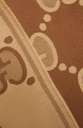 Женский шерстяной шарф GUCCI коричневого цвета по цене 33600 руб., арт. 581537/3G200 | Фото 2 Женский шерстяной шарф GUCCI коричневого цвета, арт. 581537/3G200 | Фото 2