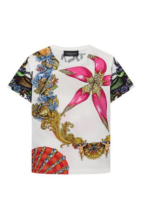 Детская хлопковая футболка VERSACE разноцветного цвета по цене 20900 руб., арт. 1000239/1A00419/4A-6A | Фото 1 Детская хлопковая футболка VERSACE разноцветного цвета, арт. 1000239/1A00419/4A-6A | Фото 1