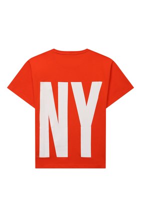 Детская хлопковая футболка DKNY оранжевого цвета по цене 6400 руб., арт. D25D29 | Фото 2 Детская хлопковая футболка DKNY оранжевого цвета, арт. D25D29 | Фото 2
