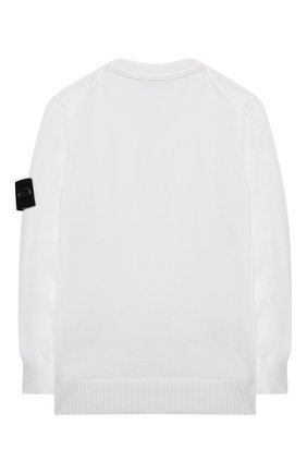 Детский хлопковый пуловер STONE ISLAND белого цвета по цене 9950 руб., арт. 7416501A4/4 | Фото 2 Детский хлопковый пуловер STONE ISLAND белого цвета, арт. 7416501A4/4 | Фото 2
