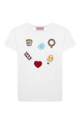 Детская хлопковая футболка CHIARA FERRAGNI белого цвета по цене 11050 руб., арт. 21PE-CFKT027 | Фото 1 Детская хлопковая футболка CHIARA FERRAGNI белого цвета, арт. 21PE-CFKT027 | Фото 1