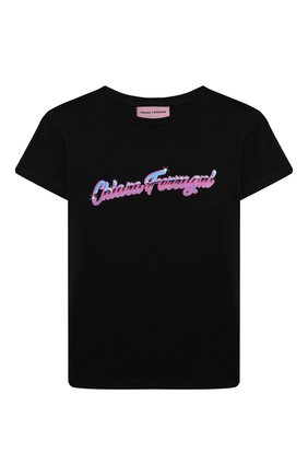 Детская хлопковая футболка CHIARA FERRAGNI черного цвета по цене 8575 руб., арт. 21PE-CFKT032 | Фото 1 Детская хлопковая футболка CHIARA FERRAGNI черного цвета, арт. 21PE-CFKT032 | Фото 1