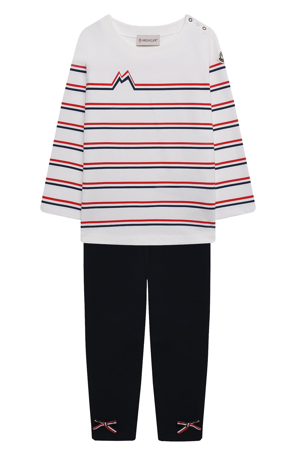Детский комплект из лонгслива с брюками MONCLER белого цвета, арт. G1-951-8M739-10-8790A | Фото 1