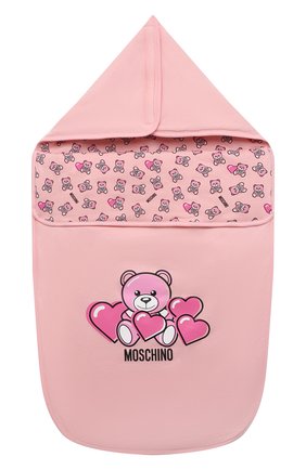 Детский хлопковый конверт MOSCHINO розового цвета по цене 17350 руб., арт. MXE005/LAA03 | Фото 1 Детский хлопковый конверт MOSCHINO розового цвета, арт. MXE005/LAA03 | Фото 1