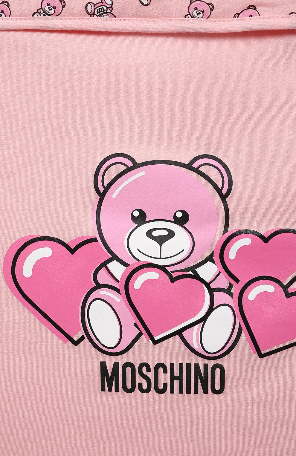 Детский хлопковый конверт MOSCHINO розового цвета по цене 17350 руб., арт. MXE005/LAA03 | Фото 3 Детский хлопковый конверт MOSCHINO розового цвета, арт. MXE005/LAA03 | Фото 3
