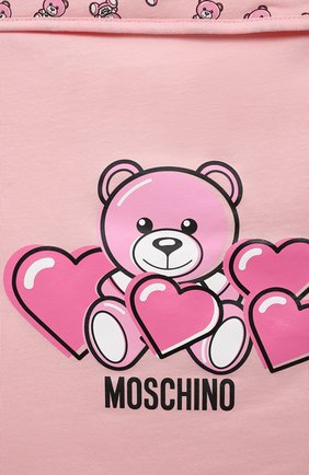 Детский хлопковый конверт MOSCHINO розового цвета по цене 17350 руб., арт. MXE005/LAA03 | Фото 3 Детский хлопковый конверт MOSCHINO розового цвета, арт. MXE005/LAA03 | Фото 3