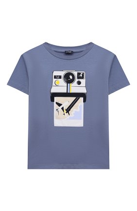 Детская хлопковая футболка IL GUFO голубого цвета, арт. P21TS288M0014/2A-4A | Фото 1 (Материал внешний: Хлопок; Рукава: Короткие; Региональные ограничения белый список (Axapta Mercury): RU; Ростовка одежда: 18 мес | 86 см, 2 года | 92 см, 3 года | 98 см)