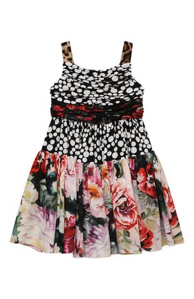 Детское шелковое платье DOLCE & GABBANA разноцветного цвета по цене 77900 руб., арт. L52DT2/G7YQW/8-14 | Фото 1 Детское шелковое платье DOLCE & GABBANA разноцветного цвета, арт. L52DT2/G7YQW/8-14 | Фото 1 (Материал внешний: Шелк; Материал подклада: Шелк; Случай: Повседневный; Девочки Кросс-КТ: Платье-одежда; Рукава: Короткие; Ростовка одежда: 10 - 11 лет | 140 - 146см, 12 лет | 152 см, 8 лет | 128 см)