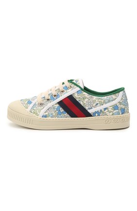 Детские текстильные кеды GUCCI голубого цвета по цене 32500 руб., арт. 647075/20F30 | Фото 2 Детские текстильные кеды GUCCI голубого цвета, арт. 647075/20F30 | Фото 2 (Материал внутренний: Натуральная кожа, Текстиль; Материал внешний: Текстиль)