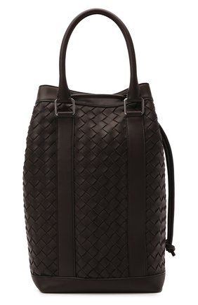 Мужской кожаный рюкзак BOTTEGA VENETA темно-коричневого цвета, арт. 651914/V0E51 | Фото 1 (Материал: Натуральная кожа; Размер: large)