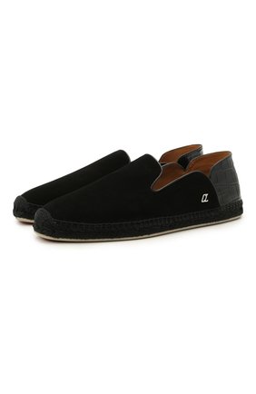 Мужские замшевые эспадрильи espadon CHRISTIAN LOUBOUTIN черного цвета по цене 52900 руб., арт. 1210946/ESPAD0N FLAT | Фото 1 Мужские замшевые эспадрильи espadon CHRISTIAN LOUBOUTIN черного цвета, арт. 1210946/ESPAD0N FLAT | Фото 1