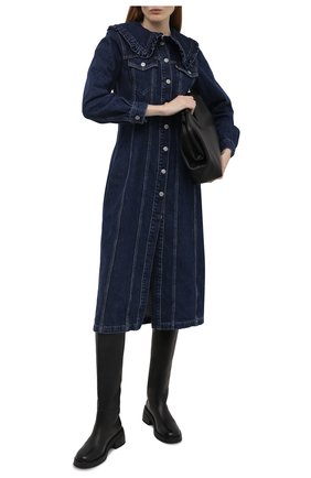 Женское джинсовое платье ganni x levi's GANNI темно-синего цвета по цене 46700 руб., арт. F6086 | Фото 2 Женское джинсовое платье ganni x levi's GANNI темно-синего цвета, арт. F6086 | Фото 2 (Материал внешний: Хлопок; Случай: Повседневный; Стили: Спорт-шик; Кросс-КТ: Деним; Женское Кросс-КТ: Платье-одежда, платье-рубашка; Длина Ж (юбки, платья, шорты): Миди; Рукава: Длинные)
