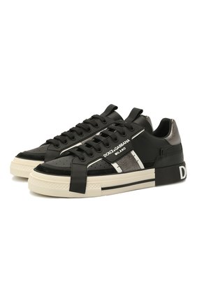Мужские кожаные кеды custom 2.zero DOLCE & GABBANA черного цвета по цене 59950 руб., арт. CS1863/A0223 | Фото 1 Мужские кожаные кеды custom 2.zero DOLCE & GABBANA черного цвета, арт. CS1863/A0223 | Фото 1 (Подошва: Массивная; Материал внутренний: Натуральная кожа)