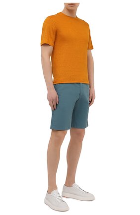 Мужские хлопковые шорты LORO PIANA бирюзового цвета по цене 47300 руб., арт. FAE8348 | Фото 2 Мужские хлопковые шорты LORO PIANA бирюзового цвета, арт. FAE8348 | Фото 2