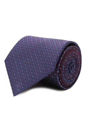 Мужской шелковый галстук BRIONI темно-синего цвета, арт. 061Q00/P0498 | Фото 1 (Материал: Текстиль, Шелк; Принт: С принтом; Региональные ограничения белый список (Axapta Mercury): RU)
