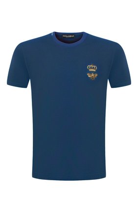 Мужская хлопковая футболка DOLCE & GABBANA синего цвета по цене 48550 руб., арт. G8MM6Z/FU7EQ | Фото 1 Мужская хлопковая футболка DOLCE & GABBANA синего цвета, арт. G8MM6Z/FU7EQ | Фото 1 (Материал внешний: Хлопок; Рукава: Короткие; Длина (для топов): Стандартные; Принт: Без принта; Стили: Кэжуэл; Региональные ограничения белый список (Axapta Mercury): RU)