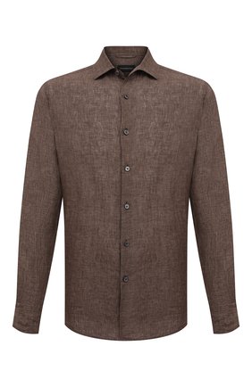 Мужская льняная рубашка ERMENEGILDO ZEGNA коричневого цвета по цене 28500 руб., арт. UUX38/SRF5 | Фото 1 Мужская льняная рубашка ERMENEGILDO ZEGNA коричневого цвета, арт. UUX38/SRF5 | Фото 1