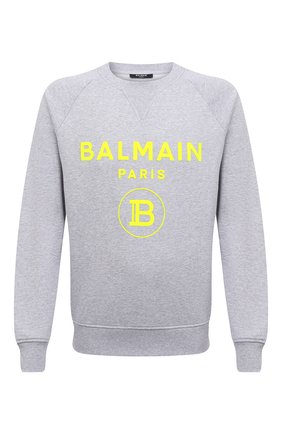 Мужской хлопковый свитшот BALMAIN серого цвета по цене 48950 руб., арт. VH0JQ005/B093 | Фото 1 Мужской хлопковый свитшот BALMAIN серого цвета, арт. VH0JQ005/B093 | Фото 1