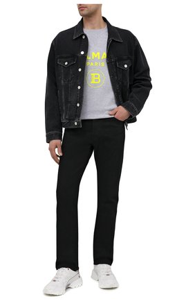 Мужской хлопковый свитшот BALMAIN серого цвета по цене 48950 руб., арт. VH0JQ005/B093 | Фото 2 Мужской хлопковый свитшот BALMAIN серого цвета, арт. VH0JQ005/B093 | Фото 2