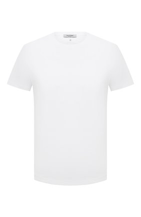 Мужская хлопковая футболка VALENTINO белого цвета, арт. VV0MG09T7DN | Фото 1 (Материал внешний: Хлопок; Рукава: Короткие; Длина (для топов): Стандартные; Принт: Без принта; Стили: Кэжуэл; Региональные ограничения белый список (Axapta Mercury): RU)