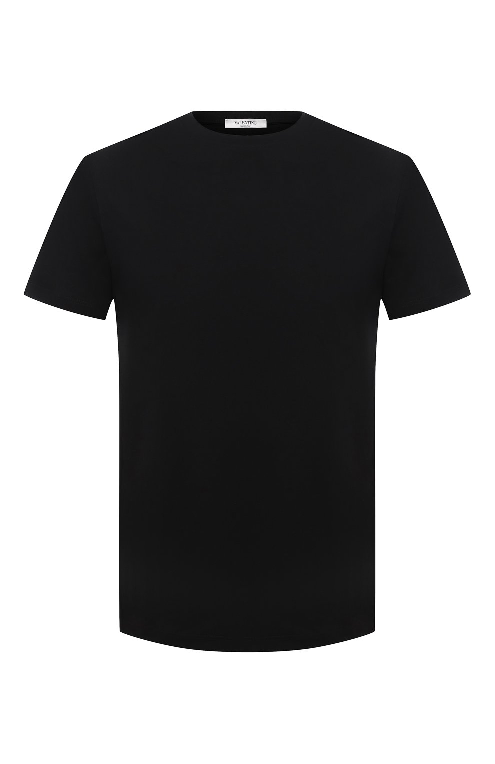 Мужская хлопковая футболка VALENTINO черного цвета, арт. VV0MG09T7DN | Фото 1 (Принт: Без принта; Рукава: Короткие; Длина (для топов): Стандартные; Региональные ограничения белый список (Axapta Mercury): RU; Материал внешний: Хлопок; Стили: Кэжуэл)