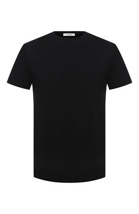 Мужская хлопковая футболка VALENTINO черного цвета, арт. VV0MG09T7DN | Фото 1 (Рукава: Короткие; Длина (для топов): Стандартные; Материал внешний: Хлопок; Принт: Без принта; Стили: Кэжуэл)