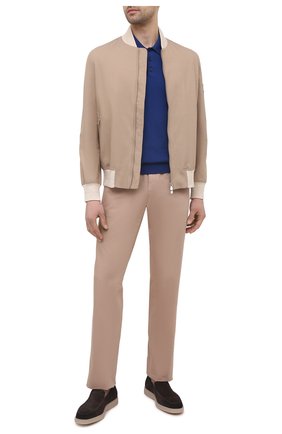 Мужское поло из хлопка и шелка IL BORGO CASHMERE синего цвета по цене 56350 руб., арт. 56-2071G0 | Фото 2 Мужское поло из хлопка и шелка IL BORGO CASHMERE синего цвета, арт. 56-2071G0 | Фото 2