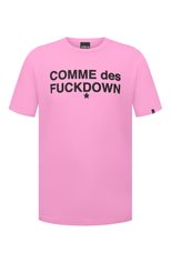 Мужская хлопковая футболка COMME DES FUCKDOWN розового цвета, арт. CDFU1101 | Фото 1 (Рукава: Короткие; Длина (для топов): Стандартные; Стили: Гранж; Принт: С принтом; Материал внешний: Хлопок)