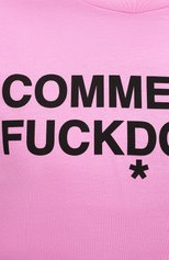 Мужская хлопковая футболка COMME DES FUCKDOWN розового цвета, арт. CDFU1101 | Фото 5 (Рукава: Короткие; Длина (для топов): Стандартные; Стили: Гранж; Принт: С принтом; Материал внешний: Хлопок)